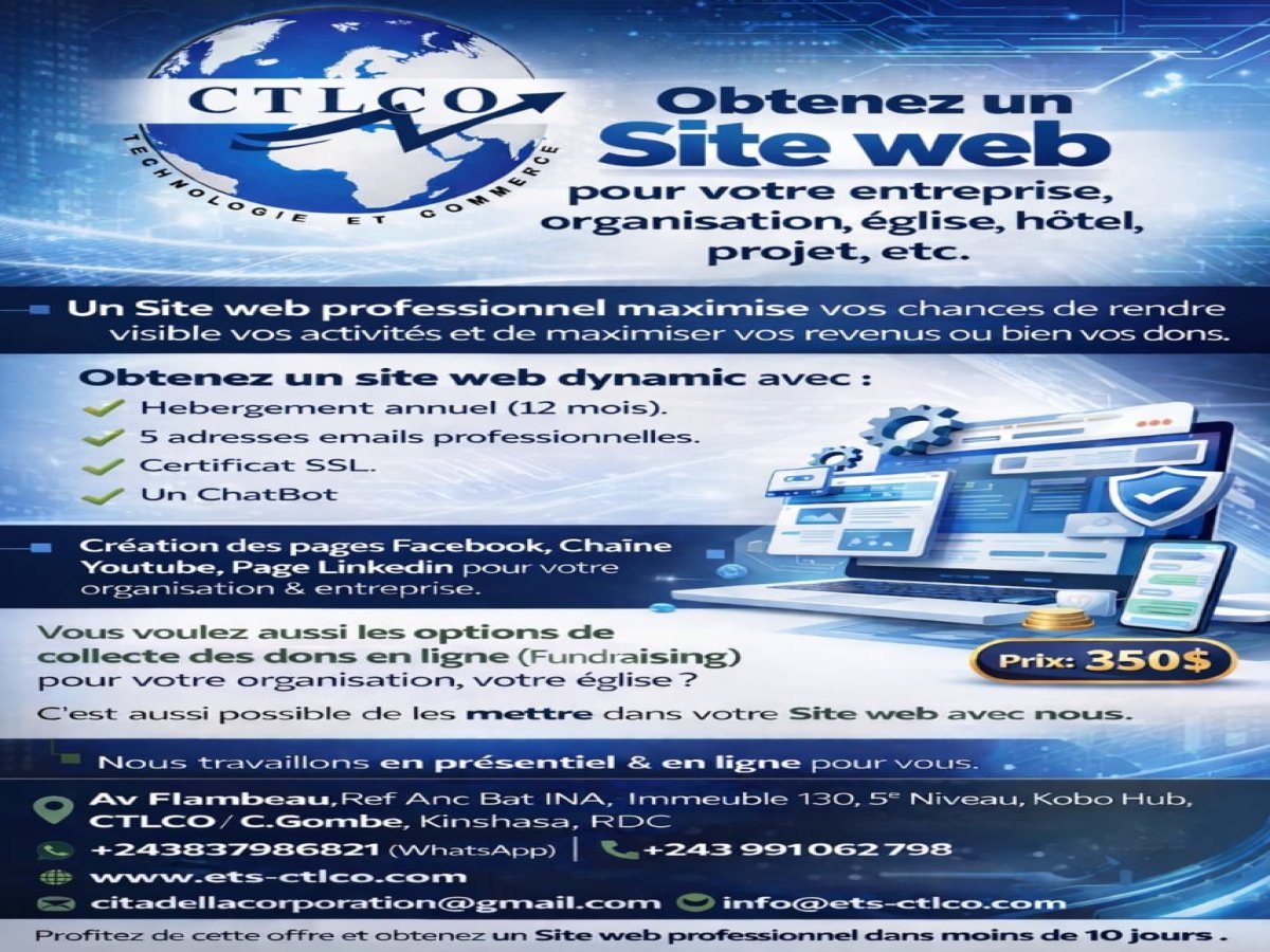 Offre création site web pour organisation et entreprise